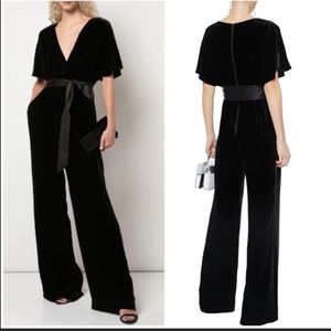 Alice + Olivia Breanna velvet wrap top Jumpsuit